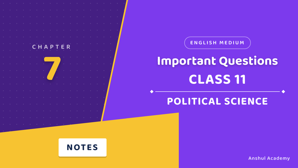 Class 11 Political Science Chapter 7 Federalism Important Questions with Answers