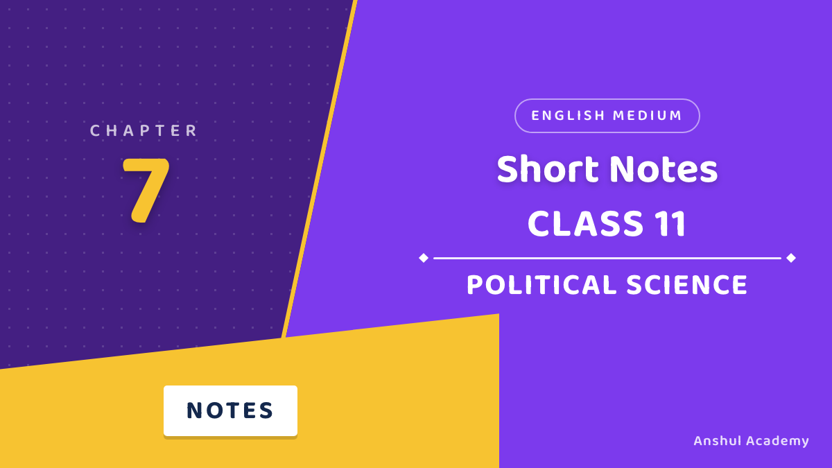 Class 11 Political Science Chapter 7 Federalism Short Notes