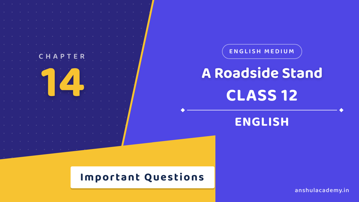Class 12 English Flamingo A Roadside Stand Important Questions with Answers