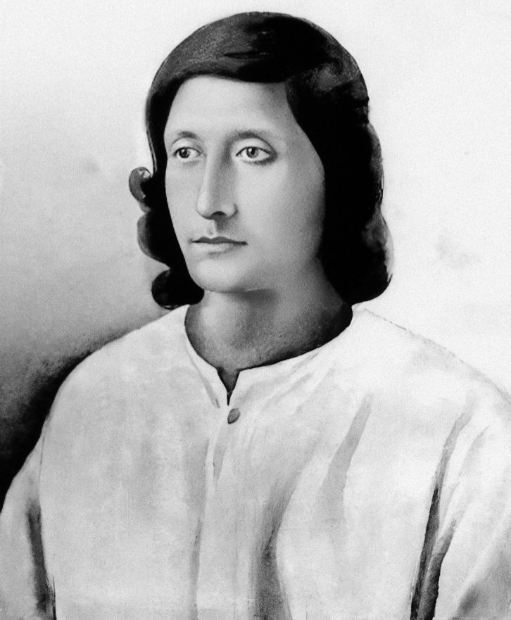 चित्र 1 सूर्यकांत त्रिपाठी 'निराला', उन्हीं के काव्य-संग्रह "अनामिका" में प्रकाशित चित्र; इसी संग्रह में "बादल राग" छह खंडों में प्रकाशित है, जिसका छठा खंड यहाँ पढ़ाया जाता है। चित्र: Wikimedia Commons / सार्वजनिक डोमेन (Public Domain)