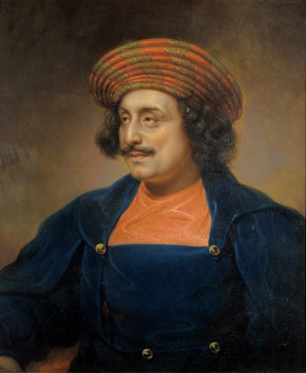 Raja Rammohun Roy led the anti-sati campaign in Bengal and founded the Brahmo Samaj. Portrait (not from the book): Rembrandt Peale, 1833 / Wikimedia Commons / Public Domain.